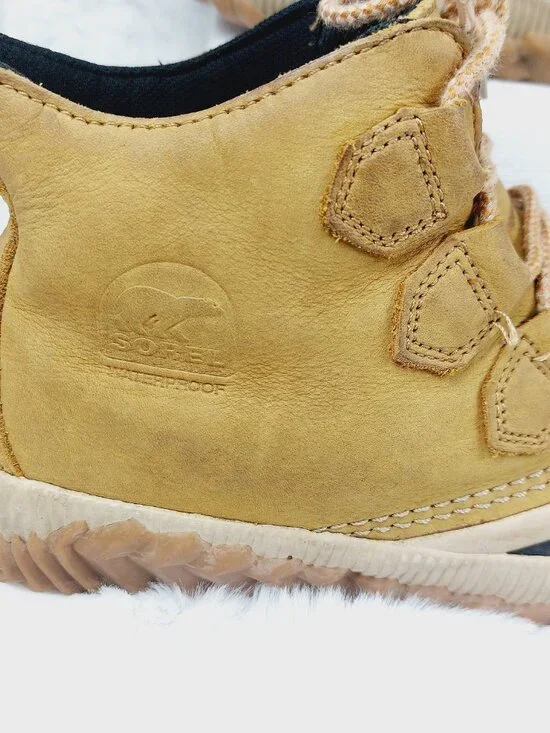 Sorel Women's Chestnut Tan Black Out N About Plus Ankle Rain Duck Boots Size 8.5 - Picture 5 of 10